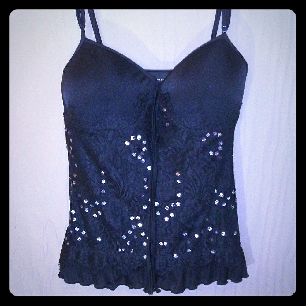The Limited Black Beaded Top